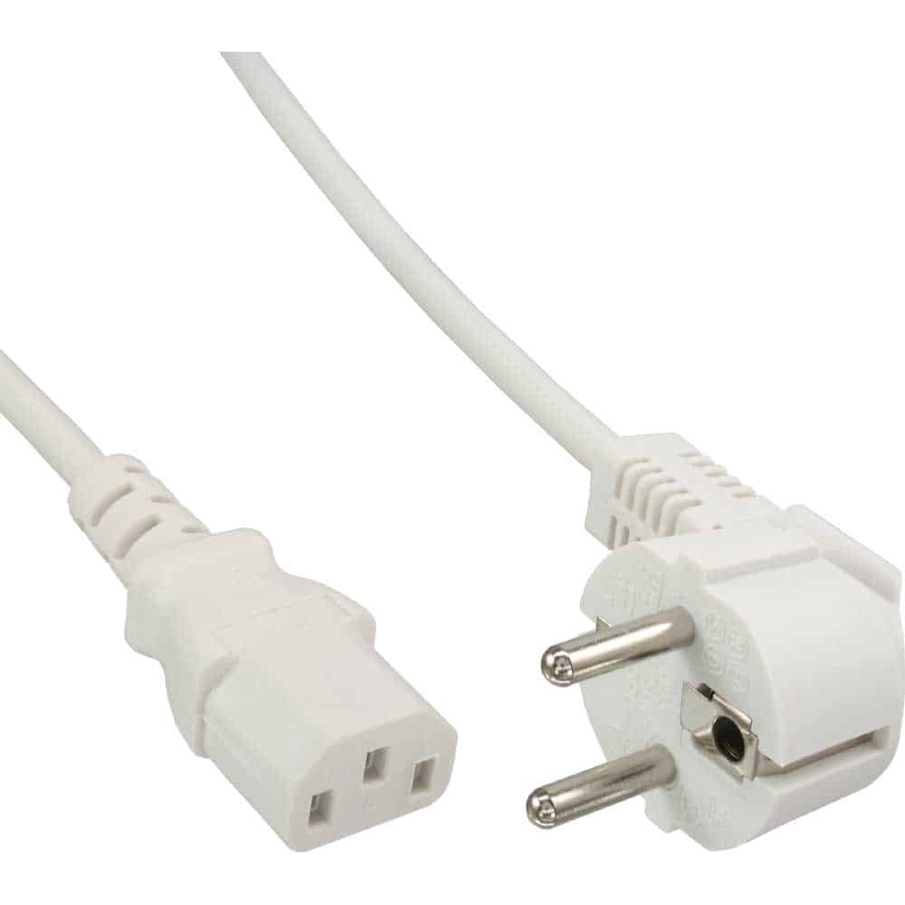 extra langes/farbiges Netzkabel, Schutzkontakt gewinkelt auf Kaltgerätestecker C13 - Image 4